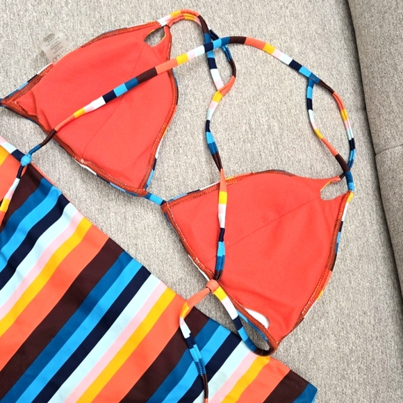 DAMSEL Stripe Strap Bikini XL / NEVER WORN - Picture 2 of 6